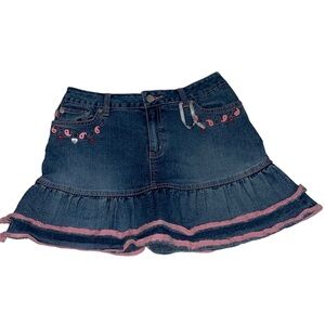 Denim ruffle skirt